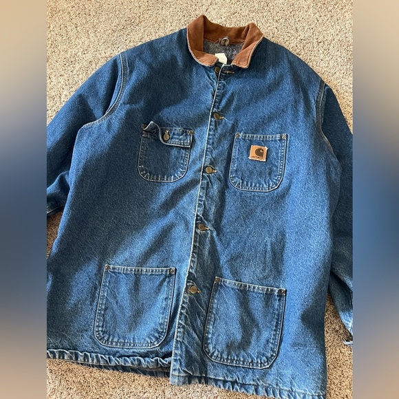 Vintage 1990s Carhartt Blanket Lined Denim Jacket - Picture 2 of 13
